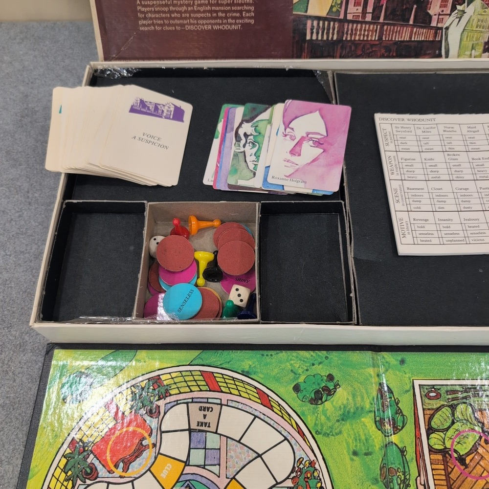Whodunit Mystery Detective Board Game Selchow & Righter Vintage 1972 1970s - Picture 4 of 6